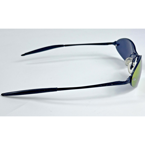VTG Oakley Sunglasses Mens Black Rimless Oval Mirrored Iridium Wrap Made in USA - Picture 3 of 12